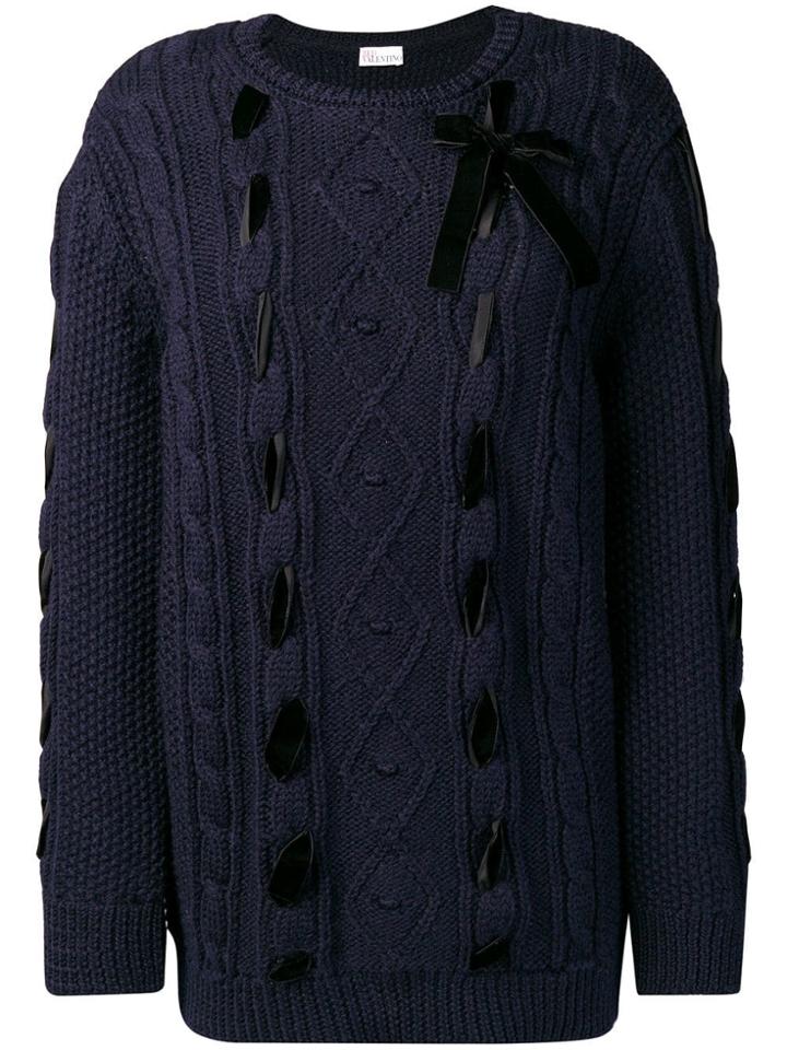 Red Valentino Cable Knitted Jumper - Blue