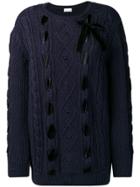 Red Valentino Cable Knitted Jumper - Blue