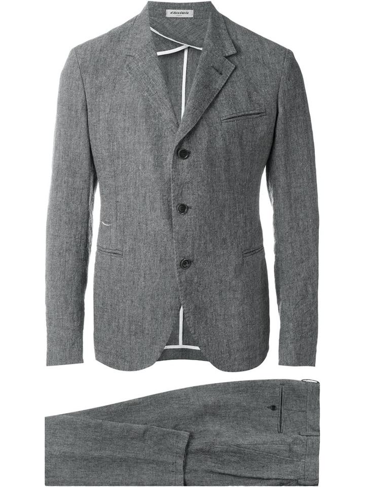 Al Duca D'aosta 1902 Two Piece Suit, Men's, Size: 56, Grey, Linen/flax/cotton