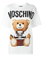 Moschino Teddy Bear Print T-shirt, Women's, Size: Medium, White, Cotton