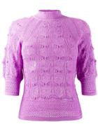 See By Chloé Patterned Knit Turtleneck Top - Purple