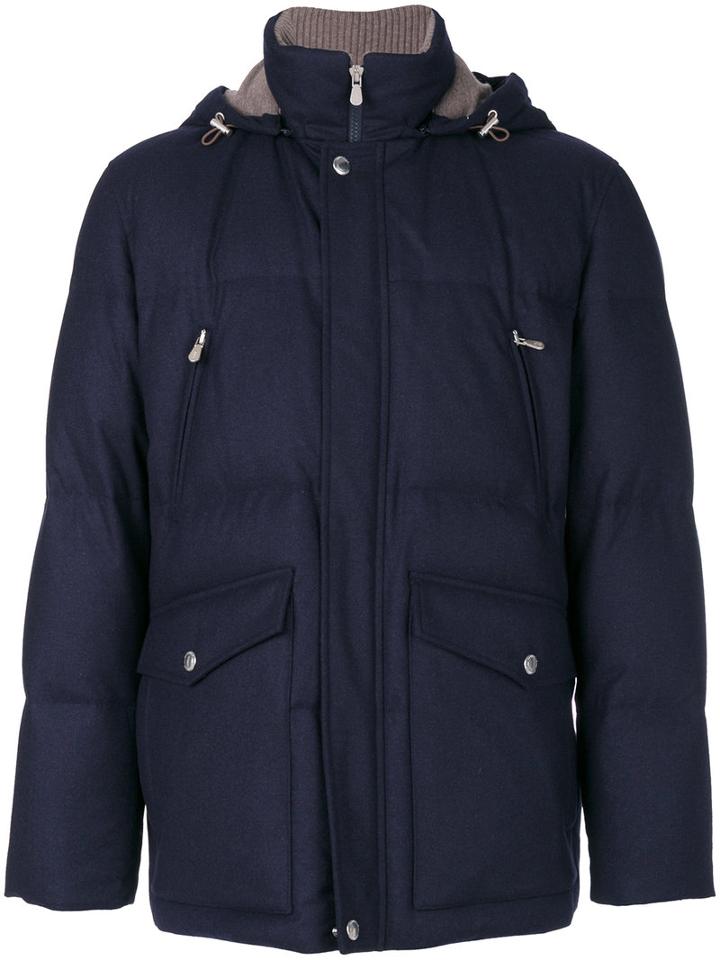 Brunello Cucinelli - Padded Hooded Jacket - Men - Silk/cotton/nylon/wool - Xl, Blue, Silk/cotton/nylon/wool