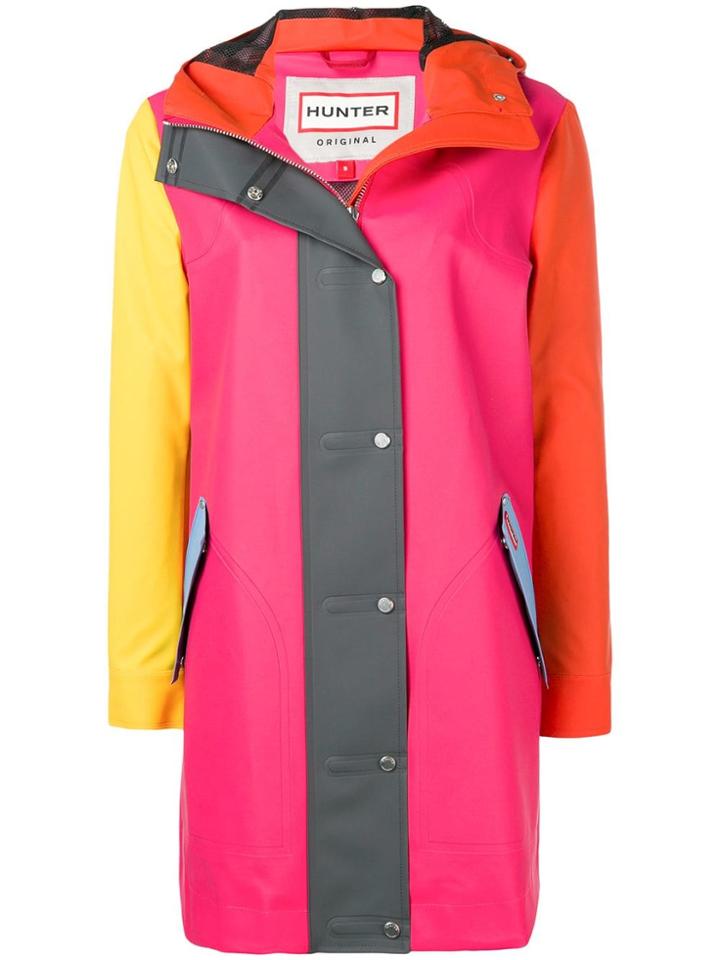 Hunter Colour-block Rubberized Coat - Pink