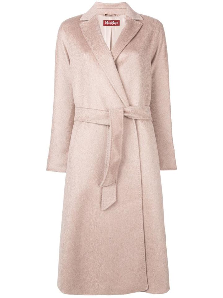 Max Mara Studio Belted Knit Coat - Pink