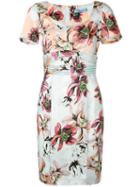 Blumarine Floral Print Fitted Dress, Women's, Size: 46, Pink/purple, Cotton/spandex/elastane