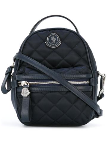 Moncler Georgine Crossbody Bag, Women's, Blue, Polyamide/lamb Skin/polyester