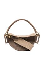 Yuzefi Beige Snake-effect Leather Shoulder Bag - Grey