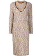 Missoni Striped V-neck Dress - Neutrals