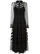 Red Valentino - Embroidered Tulle Dress - Women - Cotton/polyester - 42, Black, Cotton/polyester