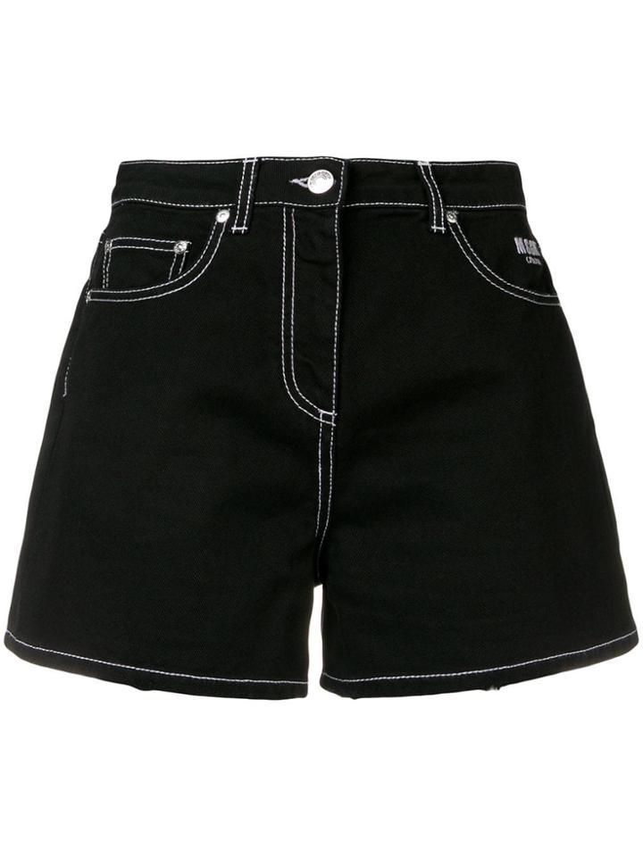 Msgm Short Denim Shorts - Black