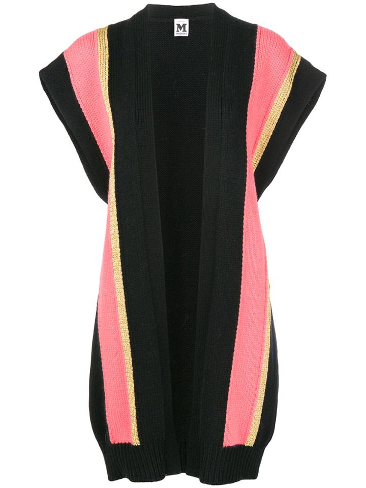 M Missoni Stripe Panel Sleeveless Cardigan - Black
