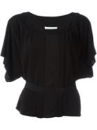 Maison Margiela Scoop Neck Top, Women's, Size: 42, Black, Silk/polyamide/acetate/viscose
