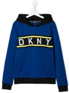 Dkny Kids Logo Print Hoodie - Blue