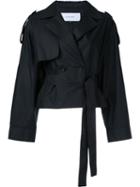 Le Ciel Bleu - Short Trench Jacket - Women - Cotton/polyester - 38, Black, Cotton/polyester