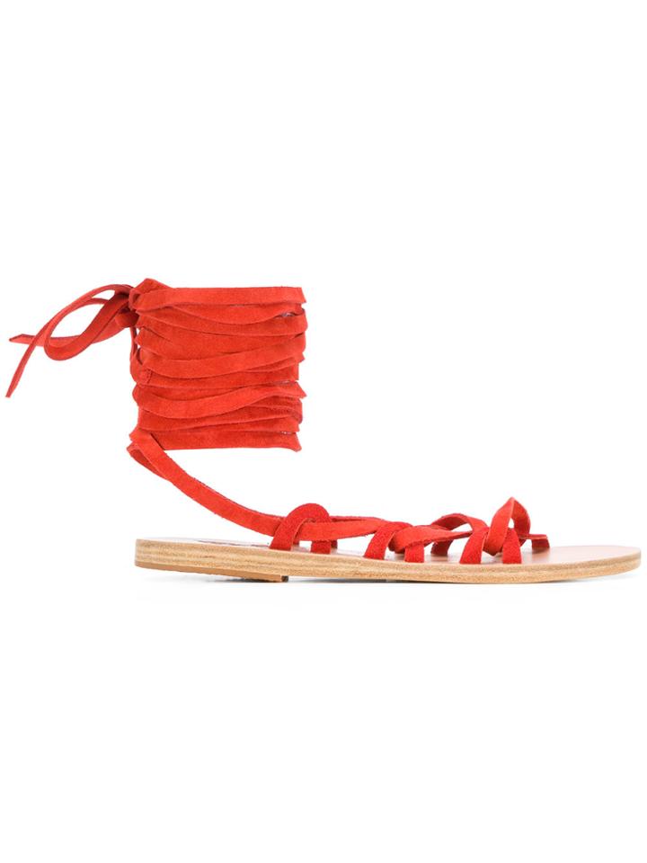 Ancient Greek Sandals Tie Simply Kariatida Sandals - Yellow & Orange
