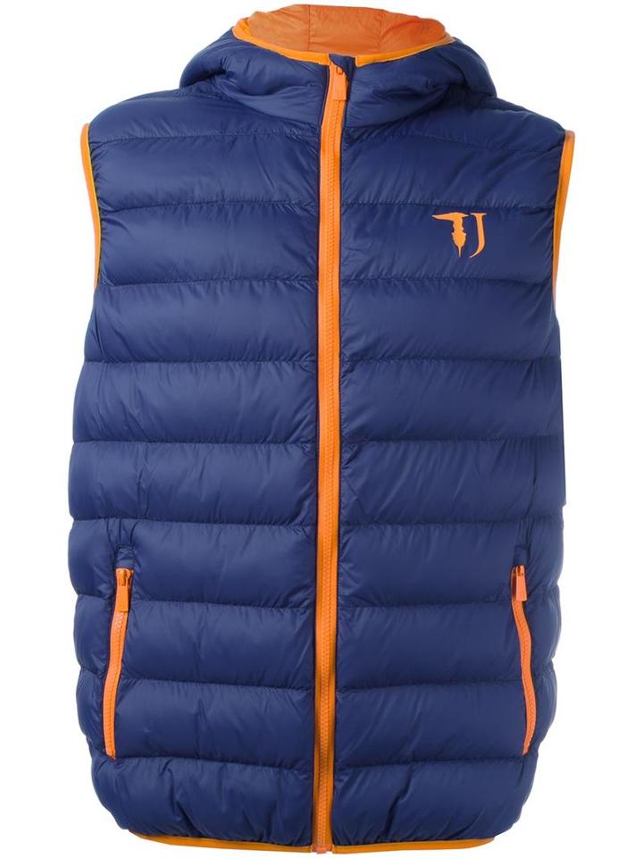 Trussardi 'tecnico' Padded Gilet, Men's, Size: 46, Blue, Polyamide/polyester
