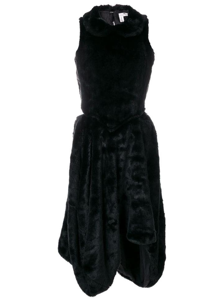 Comme Des Garçons Pre-owned Faux Fur Cut-out Dress - Black