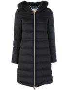 Herno Padded Coat With Fox Fur Trim - Blue