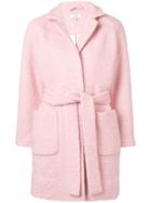 Ganni Wrap Style Coat - Pink