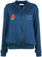 Isolda Floral Print Bomber Jacket - Blue