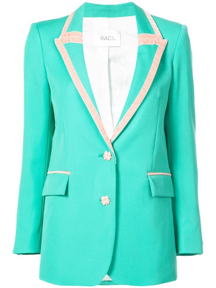 Racil Single Breasted Contrast Jacket - Green