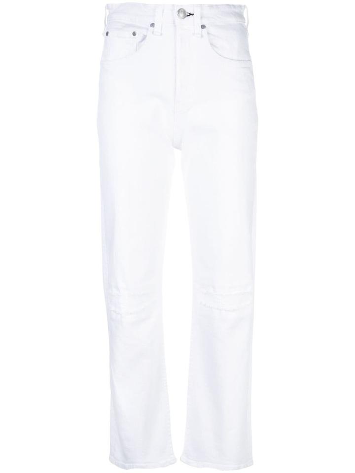 Rag & Bone /jean Frayed Edge Cropped Jeans - White