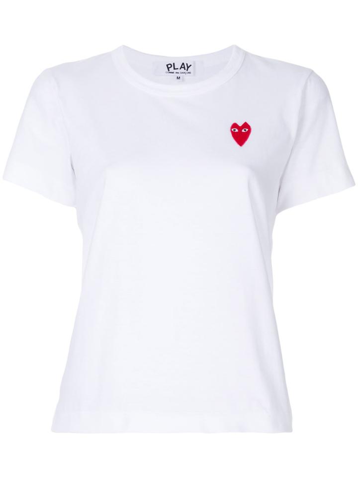 Comme Des Garçons Play Embroidered Logo T-shirt - White
