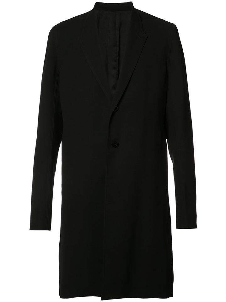 Rick Owens Long-length Coat, Men's, Size: 52, Black, Wool/viscose