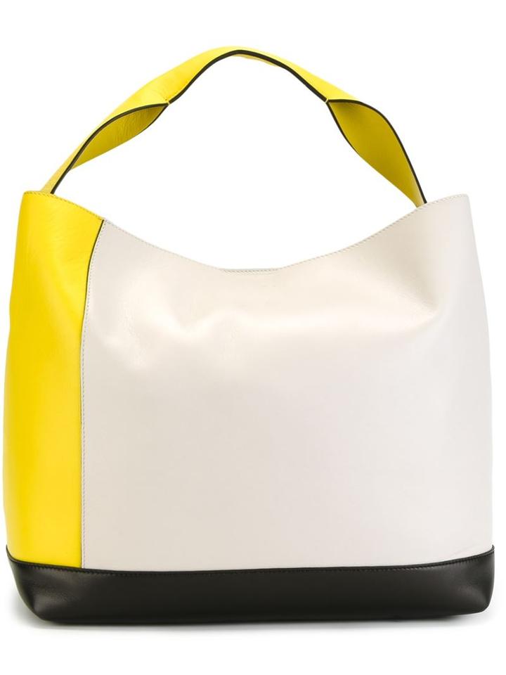 Marni Colour Block Tote, Women's, Yellow/orange, Lamb Skin