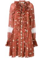 Philosophy Di Lorenzo Serafini Pleated Ruffle Dress - Brown