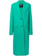 Msgm Single Breasted Coat, Women's, Size: 44, Green, Polyester/spandex/elastane/viscose