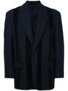Comme Des Garçons Vintage Flocked Stripe Jacket - Blue