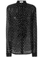 Saint Laurent Sheer Polka-dot Shirt - Black