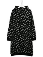 Moschino Kids Teen Logo Print Sweat Dress - Black