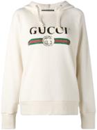 Gucci 'fake' Gucci Embroidered Hoodie - Nude & Neutrals