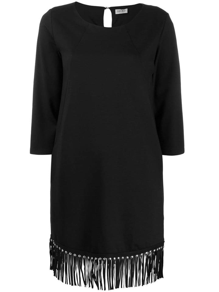Liu Jo Fringed Hem Dress - Black