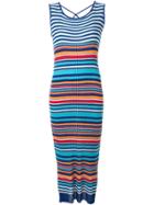 Loveless Striped Knit Long Dress - Blue