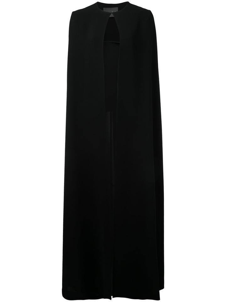Monique Lhuillier - Floor Length Cape - Women - Polyester - 4, Black, Polyester