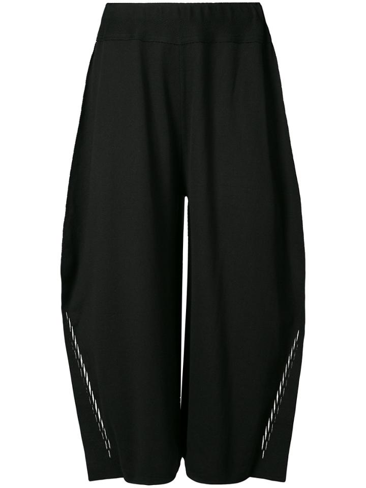 Issey Miyake Wide Leg Cropped Trousers - Black