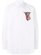 Valentino V Face Rose Embroidered Shirt - White