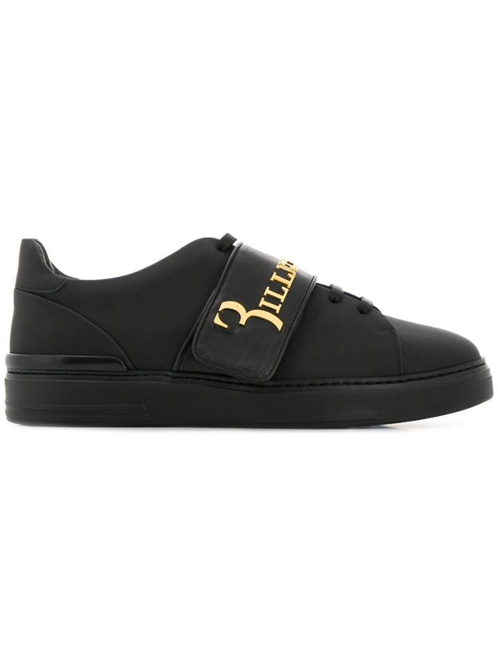 Billionaire Logo Strap Sneakers - Black