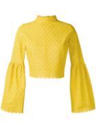 Daizy Shely Bell Sleeve Blouse, Women's, Size: 42, Yellow/orange, Cotton
