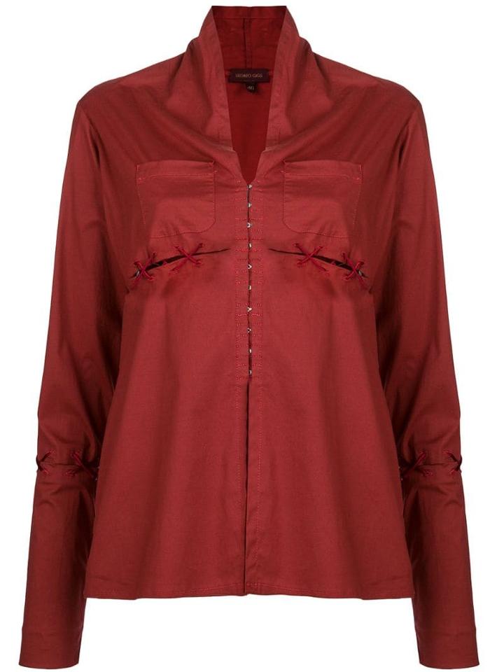 Romeo Gigli Pre-owned Slit Lace-up Detailing Blouse - Red