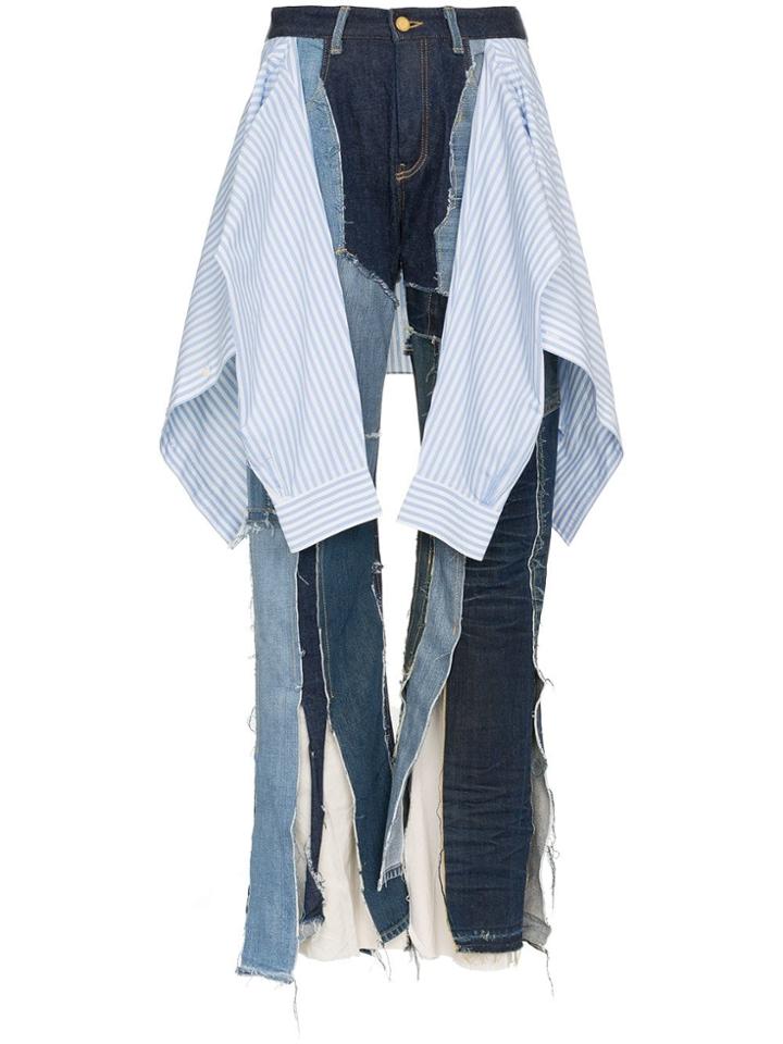 Ronald Van Der Kemp Patchwork Denim Jeans - Blue