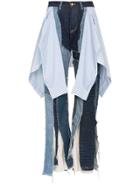 Ronald Van Der Kemp Patchwork Denim Jeans - Blue
