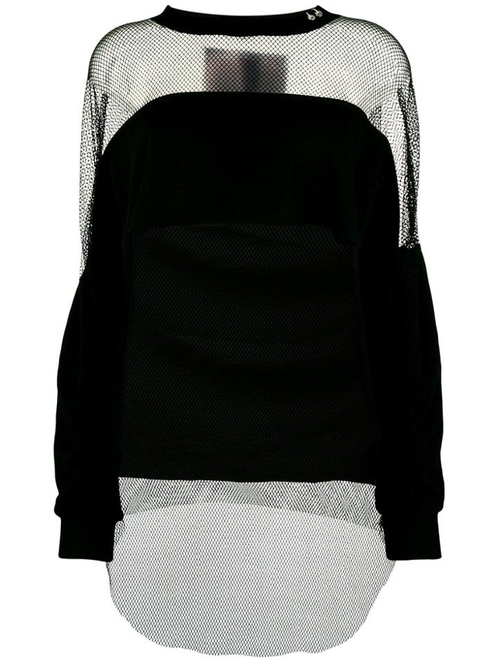 Diesel Mesh Panel Sweatshirt - Black