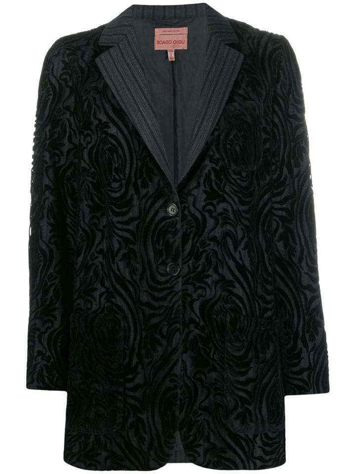 Romeo Gigli Pre-owned 1997 Flocked Jacket - Black