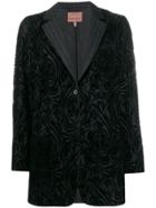 Romeo Gigli Pre-owned 1997 Flocked Jacket - Black