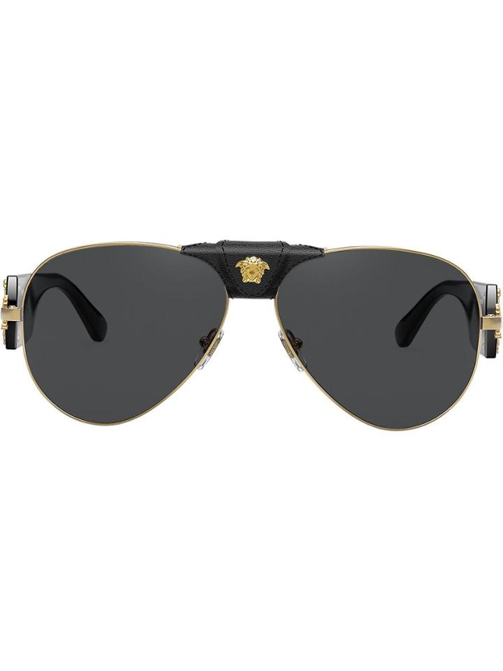 Versace Eyewear Medusa Head Aviator Sunglasses - Black