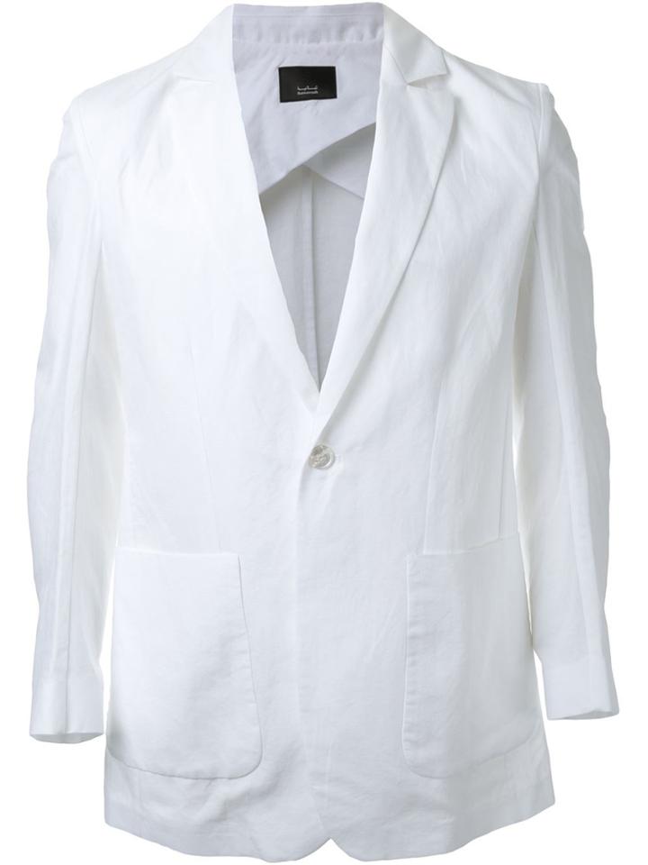 Thamanyah Patch Pocket Deconstructed Blazer - White